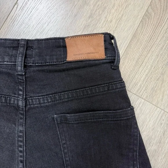 Citizens of Humanity Liya High Rise Crop Jeans Washed Black Size 24 - Picture 4 of 13
